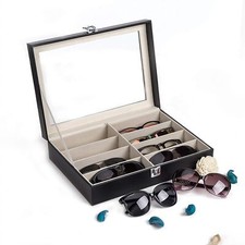 8 Slot Glasses Case Sunglasses Box Display Eyeglasses Storage Organizer Black