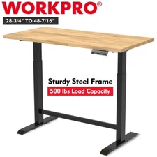 WORKPRO 48in Electric Standing Desk Adjustable Workbench Wooden Top 500 LBS Load