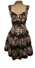 white house purple & black market dress fit & flare flower dress 2