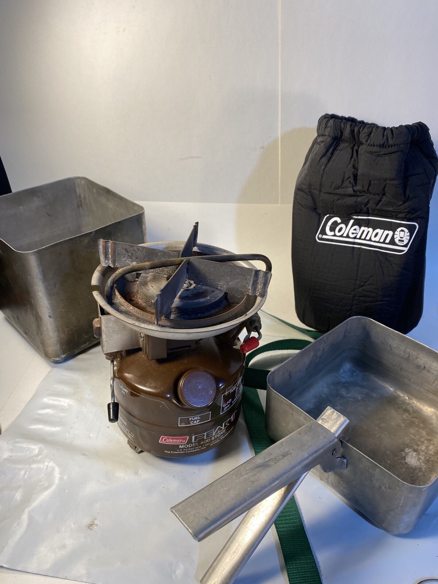 Coleman Peak1 M400 Camp Stove W/ Carry Bag Hot Handle & Kit Wrench