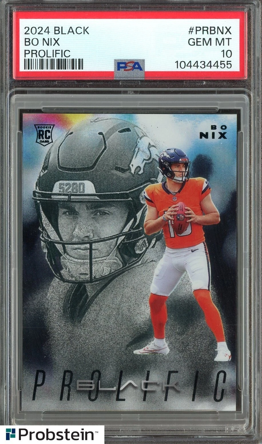 Bo Nix Panini Black Prolific #PRBNX Base