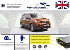 Thermal Blinds For Peugeot Rifter Short Wheelbase (2018-Now) 3rd Gen DARKS