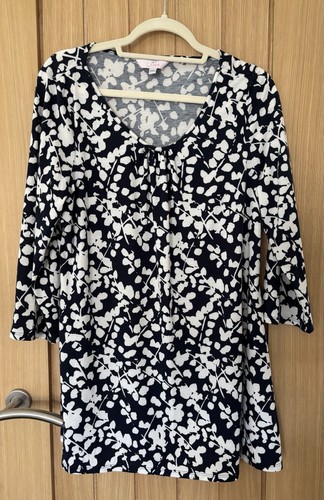 Julipa Black And White Tunic Top Size 18