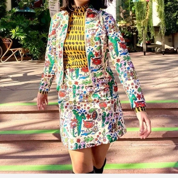 NOOWORKS куртка женщин маленький желтый хлопок цветной саржи Moto жук вне молнии - Изображение 2 из 4