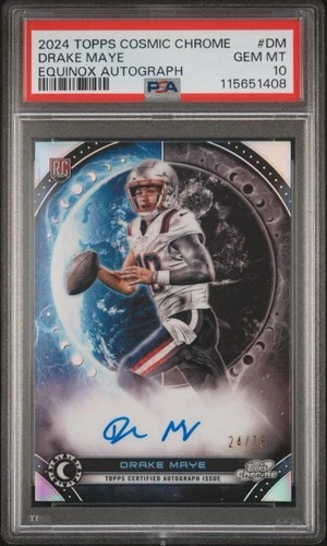 2024 Topps Cosmic Chrome Drake Maye RC Equinox Auto /75 PSA 10