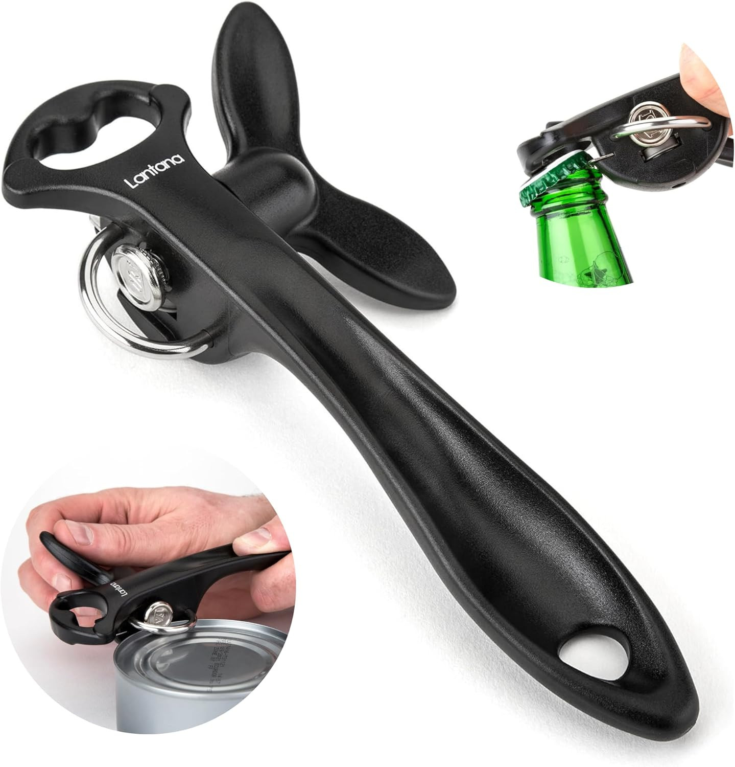 Apriscatole Manuale Ergonomico 2 in 1 Acciaio Inox Anti-Taglio