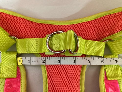 Dog Harness Leash Set Neon Mesh Yellow Pink Plastic Center Pics 4 Sizing Large? - Picture 17 of 23
