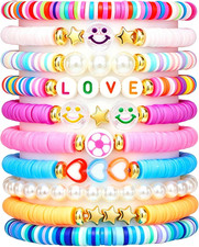 10 Piece Friendship Bracelets For Girls Cute Preppy Beaded Bracelet Teen Girls