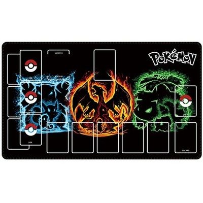 Kanto Starters Elemental Charizard Blastoise Bulbasaur Pokemon TCG Playmat