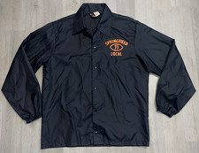 VINTAGE Union Springfield Local 77 Windbreaker Large Black Pla-Jac Made in USA