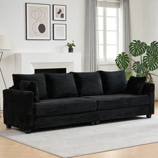 106" Sectional Sofa Corduroy Cloud Couch with Cushions Free Combination Sofa Set