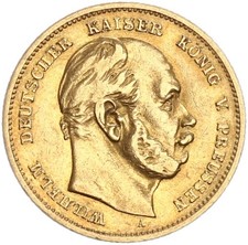 Preußen Wilhelm I. 10 Mark 1886 A Gold seltener Jahrgang ss Jäger 245