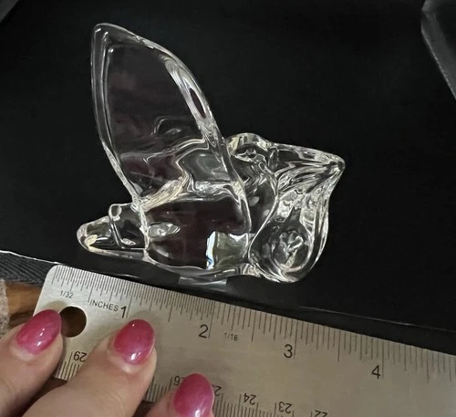 Steuben Glass Stork With Baby Bundle Figurine Mint! 3”