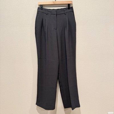 JOIE Women Trousers 8 High Waist Pleated Front Elastic Back Dark Academia Office