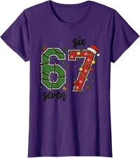 Vintage Six Seven 67 Meme 67 Christmas Holiday Fun Ladies' Crewneck T-Shirt