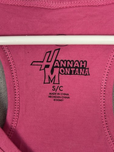 Disney Hannah Montana Shirt Girls Small Pink Tank Top Graphic Print - Picture 4 of 8