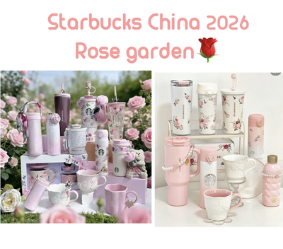 Pre Starbucks China 2026 Rose Garden Series Tumbler Bottle Mug