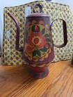 Decorative Metal Tea Kettle Painted Vintage — photo 1