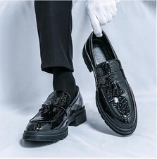 Fashion Men's Shiny Faux Leather Tassel Oxfords Dress Casual Club Party Shoes SZ