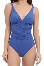 Gottex Solo D Cup V Neck One Piece Swimsuit, Denim Blue, US 10D $148