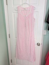 Eileen West Medium Nightgown Gown Cotton Romantic Baby Pink White Full Length