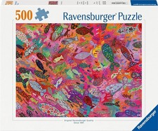 NEW RAVENSBURGER 500 Pieces Jigsaw Puzzle 12 Ages Fish in Fuchsia
