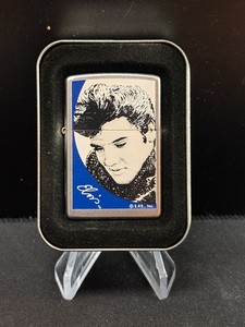 Elvis Presley Zippo Lighter 2000 C XVI Brushed Chrome Signature Series Tin Case