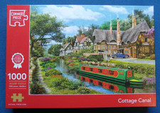 Corner Piece Cottage Canal 1000 Teile Puzzle. Einmal fertig
