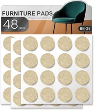 48 PCS Felt Furniture Pads for Chair Legs Floor Protectors Hardwood