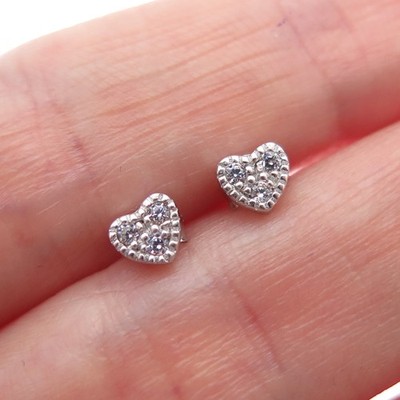 JCM Jacmel Mauritius 925 Sterling Silber Rundschliff C Z Herz Ohrstecker