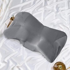 Satin Pillowcase for Cervical Pillow, Dark Grey Silky Cervical Pillow Case