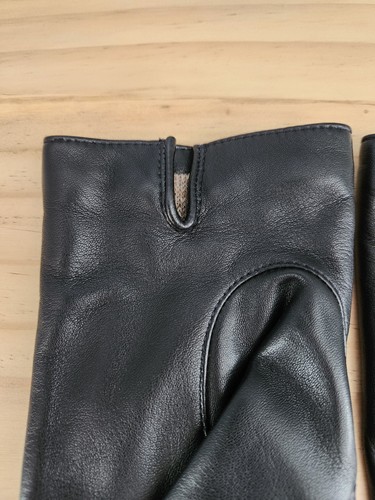 Guanti COACH in pelle nera foderati in cashmere da donna taglia S - Foto 9 di 11