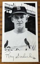 Ray Sadecki Louis Cardinals Team Issue Postcard