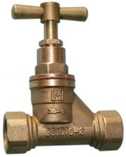 1" Brass Female Thread Stopcock - FREE Next-Day Delivery