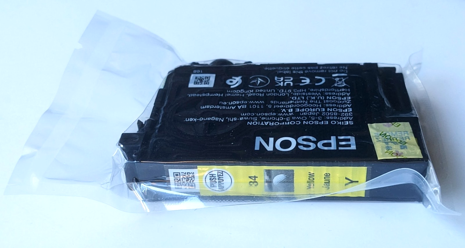 Genuine Epson 34 Golf Ball Yellow Ink Cartridge WF-3720DWF WF-3725DWF