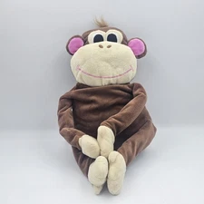 Hugging Monkey Plush Stuffed Animal Hook and Loop Hands & Feet Idea Nuova 19 in