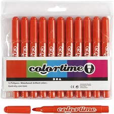 Colortime Marker, 5 mm line, dark orange, 12pcs