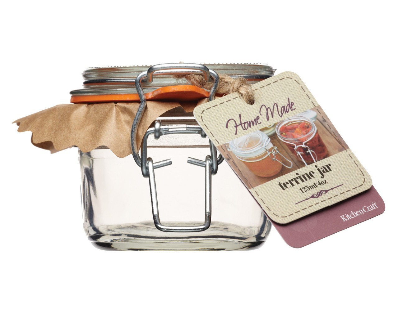 KitchenCraft Terrine Jar 125ml Glass Storage Clip Top Jam Preserves Chutneys