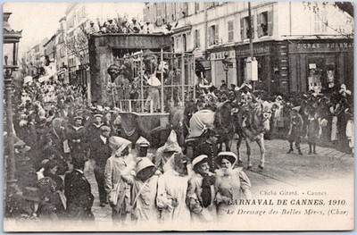Cannes Vintage Postkarte Karnevalsumzug Float Alpes Maritimes Frankreich