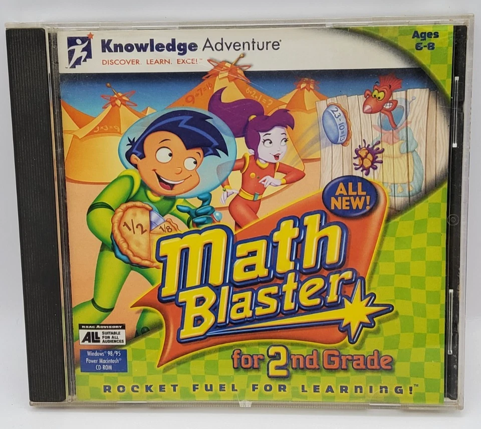 Math Blaster for 2nd Grade PC MAC CD-ROM 1999 Knowledge Adventure Educational - Image 4 of 4