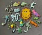 Lot of Vintage 1960s Enamel Animal Brooch Pins Costume Jewelry
