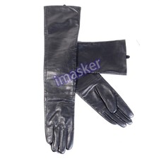 Men's Male 100 Real Leather Punk Party Dancing Opera/Long Gloves