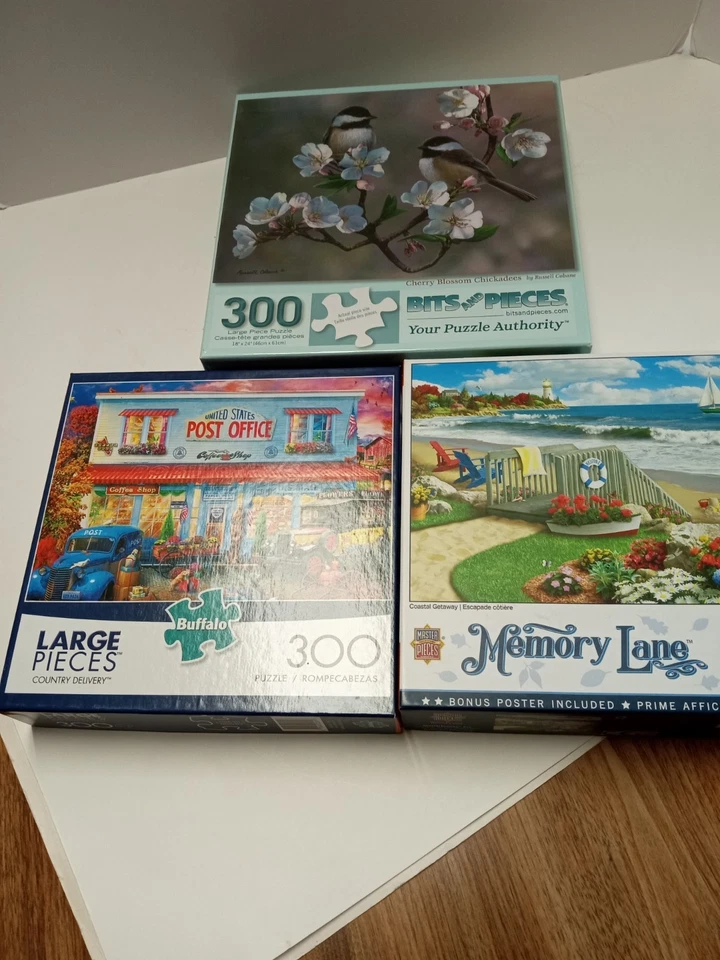 Lot of 3 Complete 300 Pieces Puzzles, 1 sealed, all complete, mixed brands. - Image 3 of 3