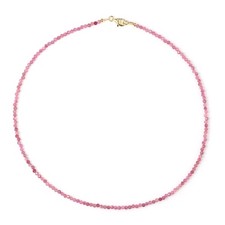 Rosa Turmalin Goldplattierte Silberkette