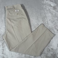 VTG 90s Polo Ralph Lauren Andrew Pants Mens 36x30 Beige Chino Pleated USA Fabric
