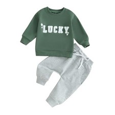 Toddler Baby Boy St. Patrick's Day Outfit Lucky Clover 3-6 Months Green