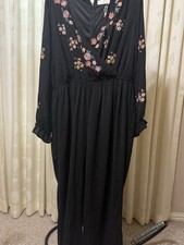 Beautiful Black Pants Suit With Deep V-Neck  