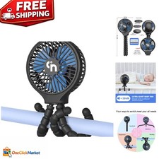 Portable Baby Stroller Fan with 11H Battery Life  360  Rotation - Black