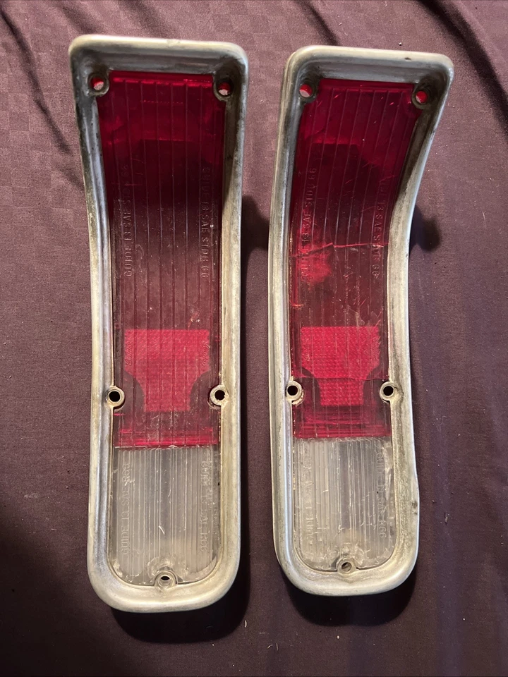1966 Chevrolet Chevelle Tail Light Lenses And Basils ORIGINAL - Image 1 of 4