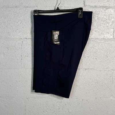 Ideology Plus Size side pocket compression Bike shorts Indigo sea 3X